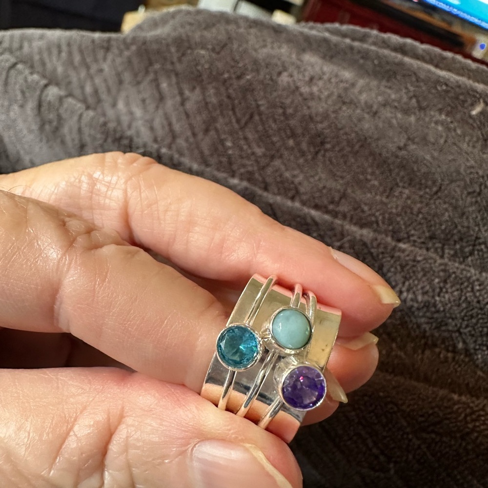 Sterling silver & gemstone ring - Picture 6 of 14